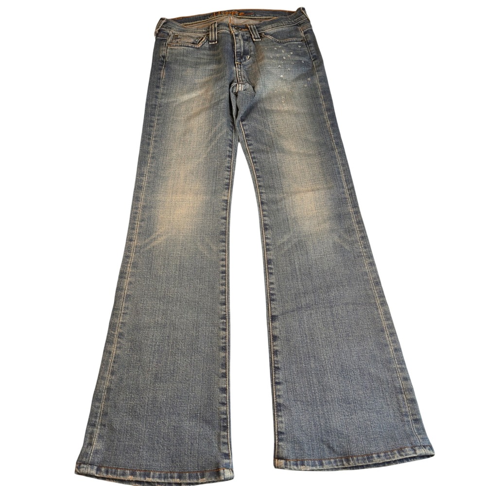 Hippie Flare Jeans Y2K Low Rise Light Wash Rhinestone‎  Size 5
